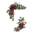 thumbnail image 4 of Juego de 2 piezas de flores de arco de boda, adorno de rosas artificiales, rústico realista Rojo, 4 of 9