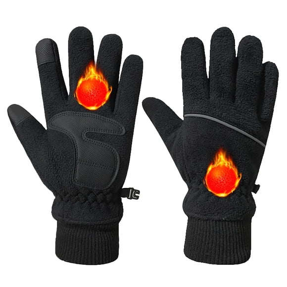 Winter Full Finger Fleece Gloves Plus Fleece Warm Gloves Men's Screen Cycling Gloves Women's Cold Gloves