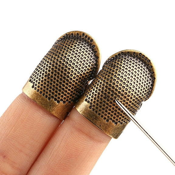 LABSERRON 1Set Large Sewing Thimble Finger Protector Made of Brass and Copper Suitable for Needle Holding and Repairing