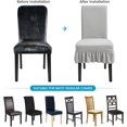 thumbnail image 6 of Universal Stretch Dining Room Chairs Slipcover, Removable Washable Chair Seat Protector with Skirt  for Restaurant, Banquet Dining Chair, 6 of 16
