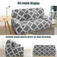 thumbnail image 2 of PiccoCasa Stretch Spandex Sofa Slipcover for 4 Seater, Gray White X-Large, 2 of 6