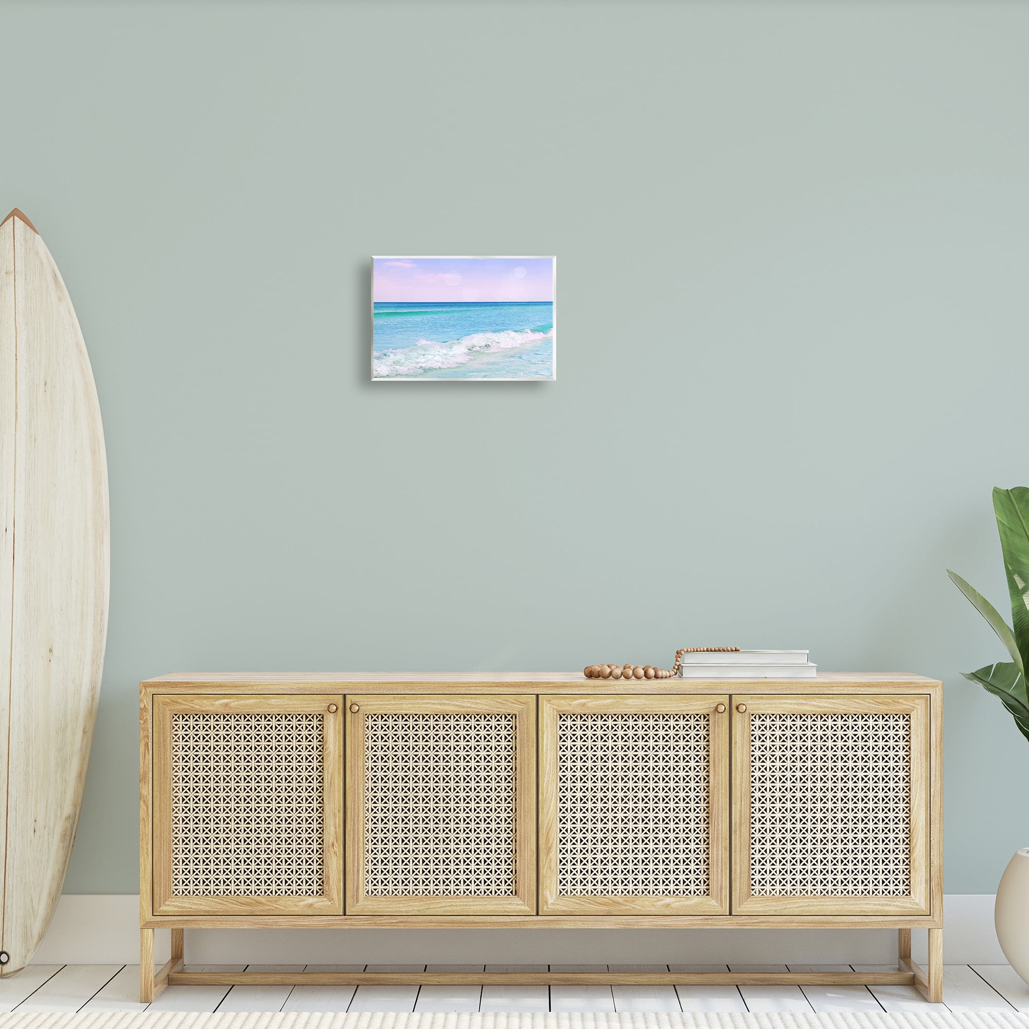 Stupell Industries Beach with Pastel Sky Landscape Painting Unframed Art Print Wall Art, 15 x 10
