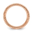 thumbnail image 2 of 925 Sterling Silver Stackable Expressions Rose Gold-plated Patterned Ring Size: 10; for Adults and Teens; for Women and Men, 2 of 5