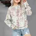 thumbnail image 2 of Posijego Sweatshirt for Girls Long Sleeve Crew Neck Tie Dye Print Pullover Top Lightweight Casual Kids Clothes, 2 of 5