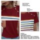 thumbnail image 3 of Camiseta de mujer cuello redondo botón de hombro manga corta patrón de rayas con estilo casual mujer verano superior para vacaciones diario, 3 of 6