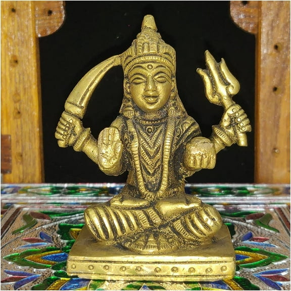 Brass Santoshi Ma Statue Small Santoshi Idol Indian God Statue Hindu Goddess Statue Santoshi MATA Sculpture Indian Handcrafted Santoshi Ma Figurine Home Decor Temple Decoration Gift - AtoZ India Cart