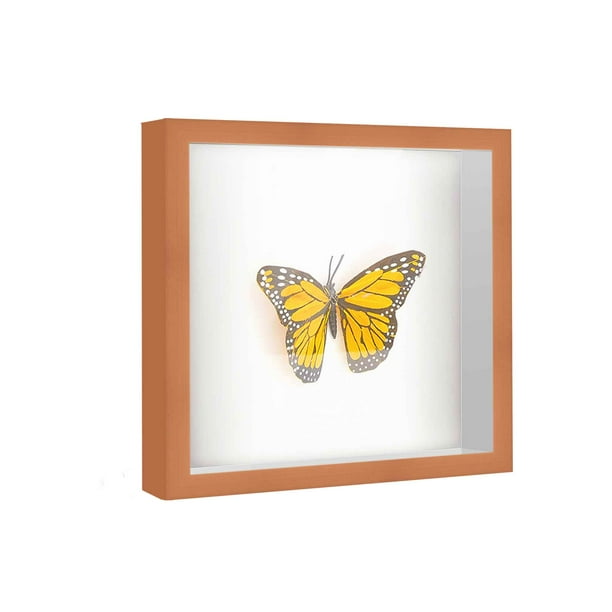 12x12 Shadow Box Frame Brown 1.625 Inches Deep Real Wood Traditional