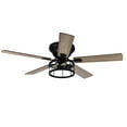thumbnail image 4 of Breezary 52" Black Industrial 5-Blade Ceiling Fan with Light Kit and Remote Matte Black, 4 of 5