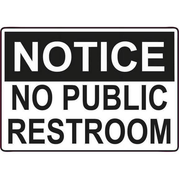 5in x 3.5in No Public Restroom Magnet Vinyl Magnets Magnetic Door Sign