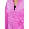 thumbnail image 5 of ToBeInStyle Women's Velour Tracksuit Zip-Up Hooded Jacket and Matching Pants, 5 of 9