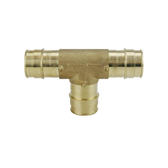 Apollo Valves EPXT11 Expansion Series Pipe Tee, 1 in, Barb, Brass, 200 psi Pressure