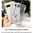 thumbnail image 4 of Cover for Google Pixel 7 Case Clear Glitter Sparkle Aesthetic Google Pixel 7 Phone Case Silicone Soft Flower Anti-Scratch Shockproof Funda Purple Slim (Silver-Purple), 4 of 14