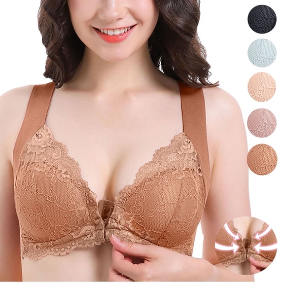 Ashirexll Bras for Women No Underwire, Plus Size Bras, Womens Lace Bra Wireless Breathable Everyday Underwear No Steel Rings