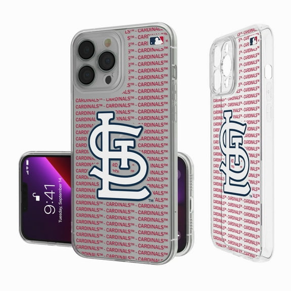St. Louis Cardinals Text Backdrop Clear iPhone Case