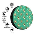 thumbnail image 4 of Sikiie Bulldog Puppy Flower PVC Leather Spare Tire Wheel Cover Spare Tire Cover, for Car Truck SUV Camper Trailer Universal Fit(14-17in)-17 inch, 4 of 6
