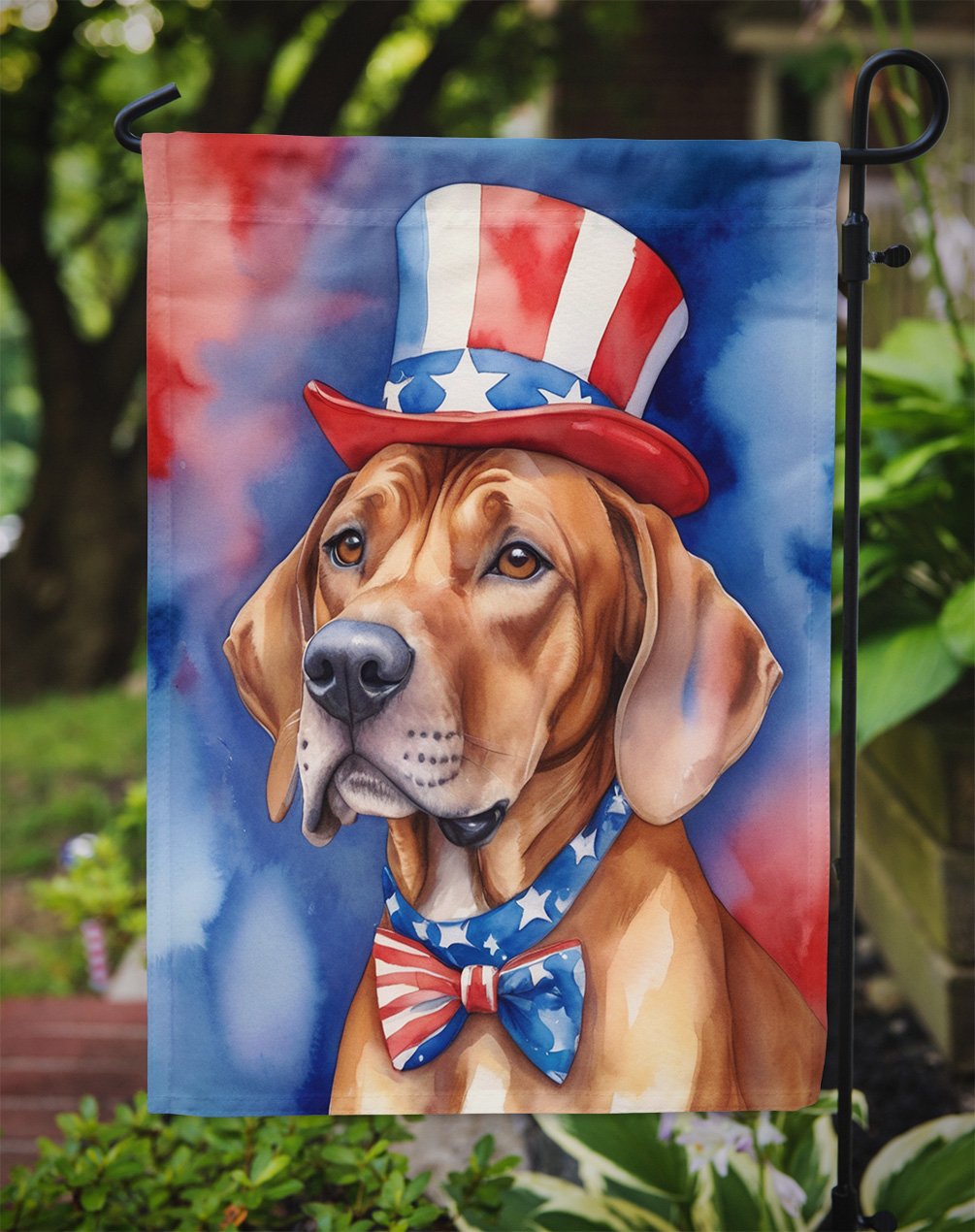 Rhodesian Ridgeback Patriotic Garden Flag 11.25 in x 15.5 in