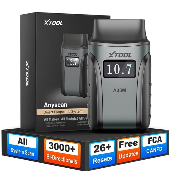 2026 XTOOL Anyscan A30M v2.0 Wireless OBD2 Scanner Bluetooth Bidirectional Scan Tool Engine Code Reader 26 Resets Crank Sensor Relearn Free Updates