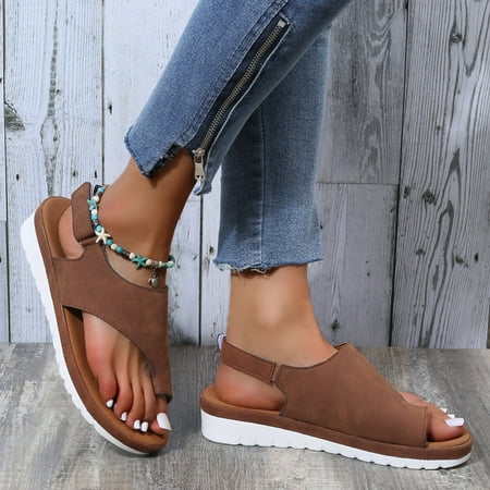 CHOII Clearance Summer Fashion Hemp Rope Sole Casual Shoes Bow Flat Sandals Non-slip Woven Bottom Flip Flops for Women with Elastic Band Ankle Strap Sandals Thong Sandals Beige/8.5