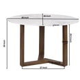 thumbnail image 6 of Fina Dining Table- 48 Inch Round Genuine Marble Top- Mango Wood 3 Sled Base, 6 of 10