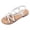 White, variant on Gladiator Sandals for Women Braided Crooss Strappy Flip Flops Elastic Ankle Strap Casual Beach Flat Shoes White Size 7