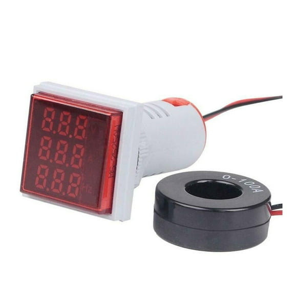 LED Digital Display Voltmeter Ammeter Voltage Current Frequency Tester Meter Emo Robot Ecoflow Coil Envio Gratis Huepar Red