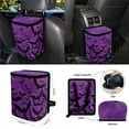 thumbnail image 4 of Renewold Bat Violet Black Car Seat Cover Covers with Steering Wheel Seat Belt Strap Pad Trash Bag Phone Holder Rearview Mirror Accessories Cup Holder Key Chain Halloween Auto Decor, 15 Pack, 4 of 7