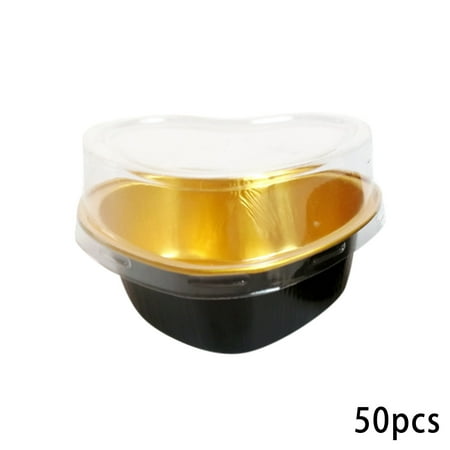 

Bakeware Red Day Party With Lid Foil Cake Supplies Cake 100ML Pan Mini Mini Valentine s Cup Disposable Aluminum Pan Aluminum Heart-shaped Bakeware