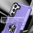 thumbnail image 6 of Military Grade Drop Impact for Samsung Galaxy S21 Plus Rugged Case, 360 Metal Magnetic Car Rotating Ring Kickstand Holder Armor Heavy Duty Shockproof Case For Samsung Galaxy S21 Plus,Purple, 6 of 9