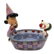 Jim Shore Apple Ace Candy Dish Polyresin Peanuts Lucy Snoopy 6000982