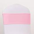 thumbnail image 2 of BalsaCircle 5 Spandex Pink 5x14" Stretchable Chair Sashes with Gold Rhinestone Buckles Party Decorations, 2 of 8