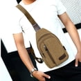 thumbnail image 3 of Bolso pectoral para hombre | Bolso bandolera de lona | Ropa de trabajo duradera y resistente al agua con múltiples bolsillos | Viajes Casuales Deportivos | Correa ajustable | 11,8 x 6,7 x 2 pulgadas, 3 of 5