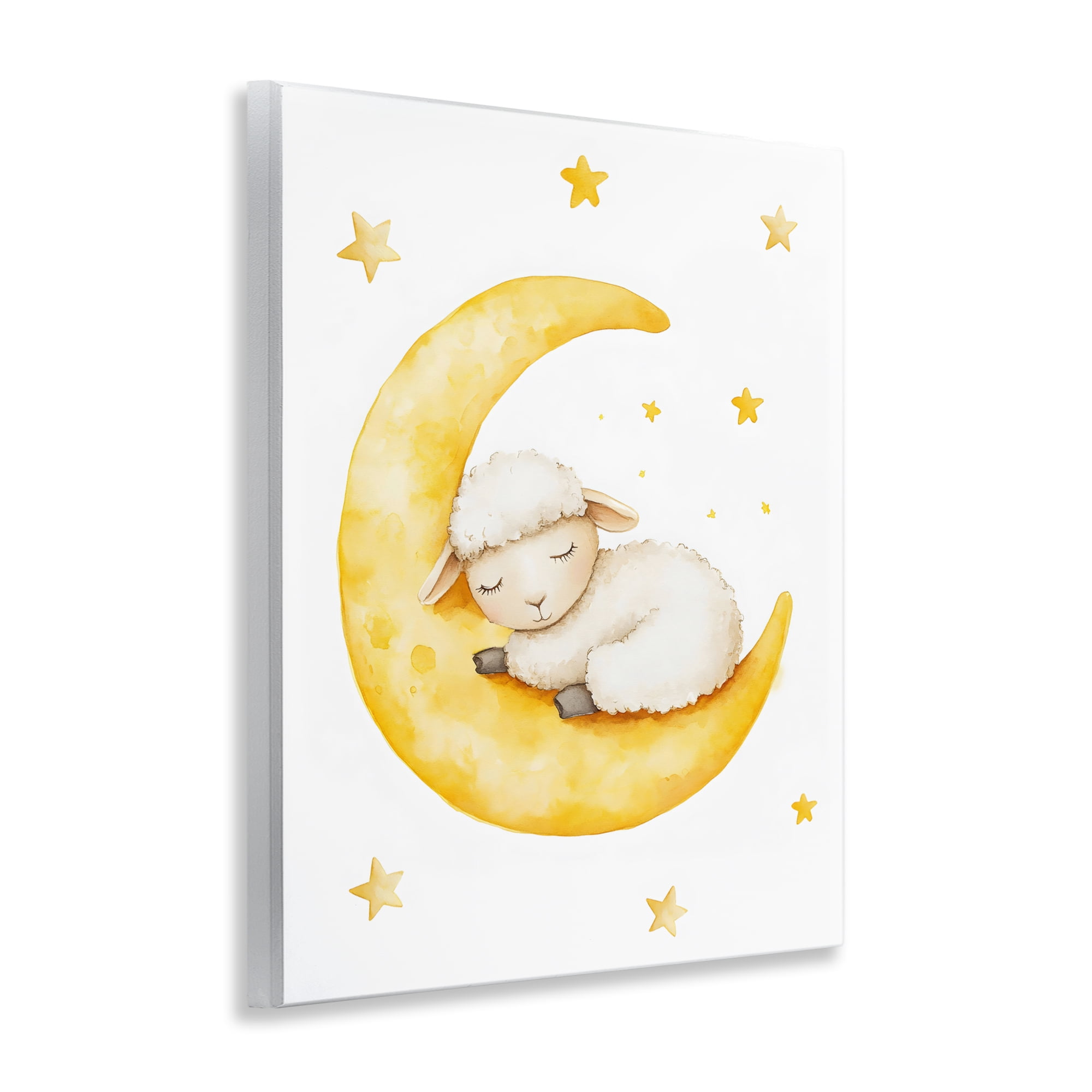 Stupell Industries Sleeping Sheep on Yellow Moon Wall Plaque Art, design by LSR Design Studio