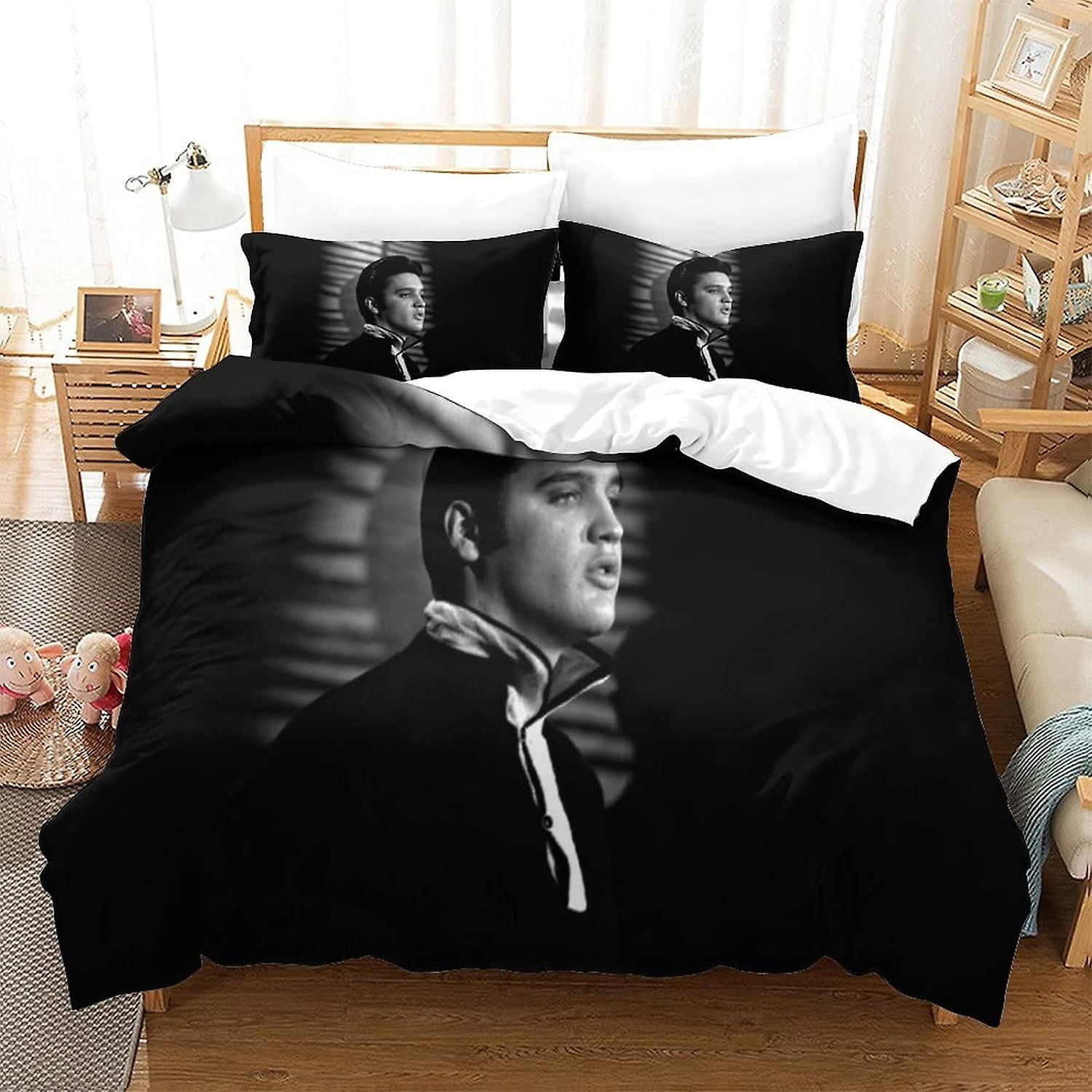 Elvis Presley Bedding Duvet Cover Microfiber, Star RB Singer D