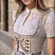 thumbnail image 4 of Gibobby Lencería de encaje Día de San Valentín 1 pieza de lencería con para mujer, blusa Dirndl elegante para mujer, blusa Dirndl negra, blusa de encaje para lencería Okt(Blanco, XL), 4 of 5