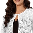thumbnail image 7 of Purcolt Womens Elegant Floral Lace Cardigans Dressy Casual Open Front Long Sleeve Sheer Embroidery Jacket Summer Casual Office Crop Shrug Tops, 7 of 7