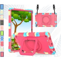 Epicgadget Case for Lenovo Tab M10 Plus (3rd Gen) 10.6" Tablet (TB-125F/TB-128F) 2022 Released - Protective Hybrid Shockproof 360 Rotating Ring Stand Cover Case with Shoulder Straps (Candy/Pink)