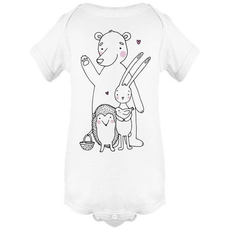 

Bear Hedgehog Bunny Bird Line Bodysuit Infant -Image by Shutterstock Newborn
