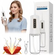 Lefinee Water Flosser, Rechargeable, 3 Cleaning Modes, Type-C Charging, 1200mAh Battery, White