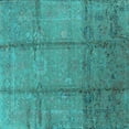 thumbnail image 1 of Ahgly Company Machine Washable Indoor Square Oriental Turquoise Blue Industrial Area Rugs, 7' Square, 1 of 4