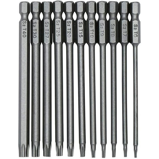 11 Pieces 100mm S2 Torx Screwdriver Set Precision Hex Shank Bits