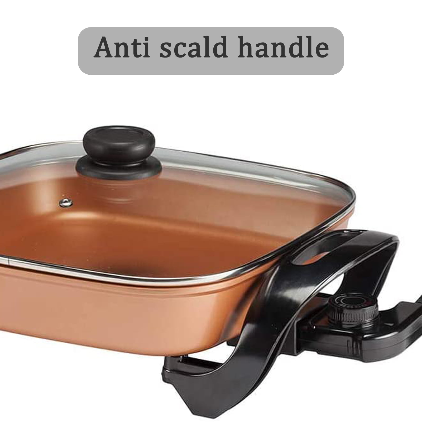 Noel Grimley Electrics - Tower T14036COP Cerasure Copper Multifunctional Electric  Skillet with Adjustable Temperature Control and Glass Lid 1500W