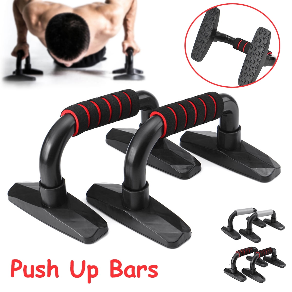 2Pcs Nonslip Push Up Stands Fitness Pushup Bars Bracket Chest