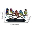 thumbnail image 4 of Stained Metal 5 Birds On Branch Desktop Ornaments, Metal Flat Double Sided Colorful Birds Tabletop Decorations, Multicolor Hummingbird Craft Statue Bird Figurines Gifts for Bird Lovers, 4 of 8