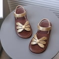 thumbnail image 5 of UngA Kids Sandals Girls Girls Sandals Fashion Bow Summer Shoes for Toddler/Little Kid Princess Shoes(Gold,Size 13), 5 of 6