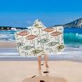 thumbnail image 2 of Yayeee Kids Hooded Towel with Hand Pockets Beach Soft Absorbent Bath Wrap 50 x 23.5 inch, Abstract Fish Pattern, 2 of 5