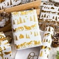 thumbnail image 2 of OAS Christmas Wrapping Paper Roll - 46.8 sq.ft. 3D Embossed Sleigh, Carriage, Tree, Moon, House With Gold Foil for New Year Celebration - 17in x 33ft, 2 of 13