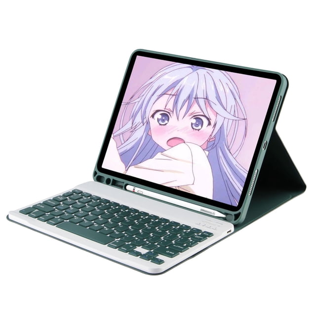 Case for Ipad 2019/21(10.2Inch) - Slim Protective Case with Apple Pencil Holder and Wireless Detachable Keyboard (Green)