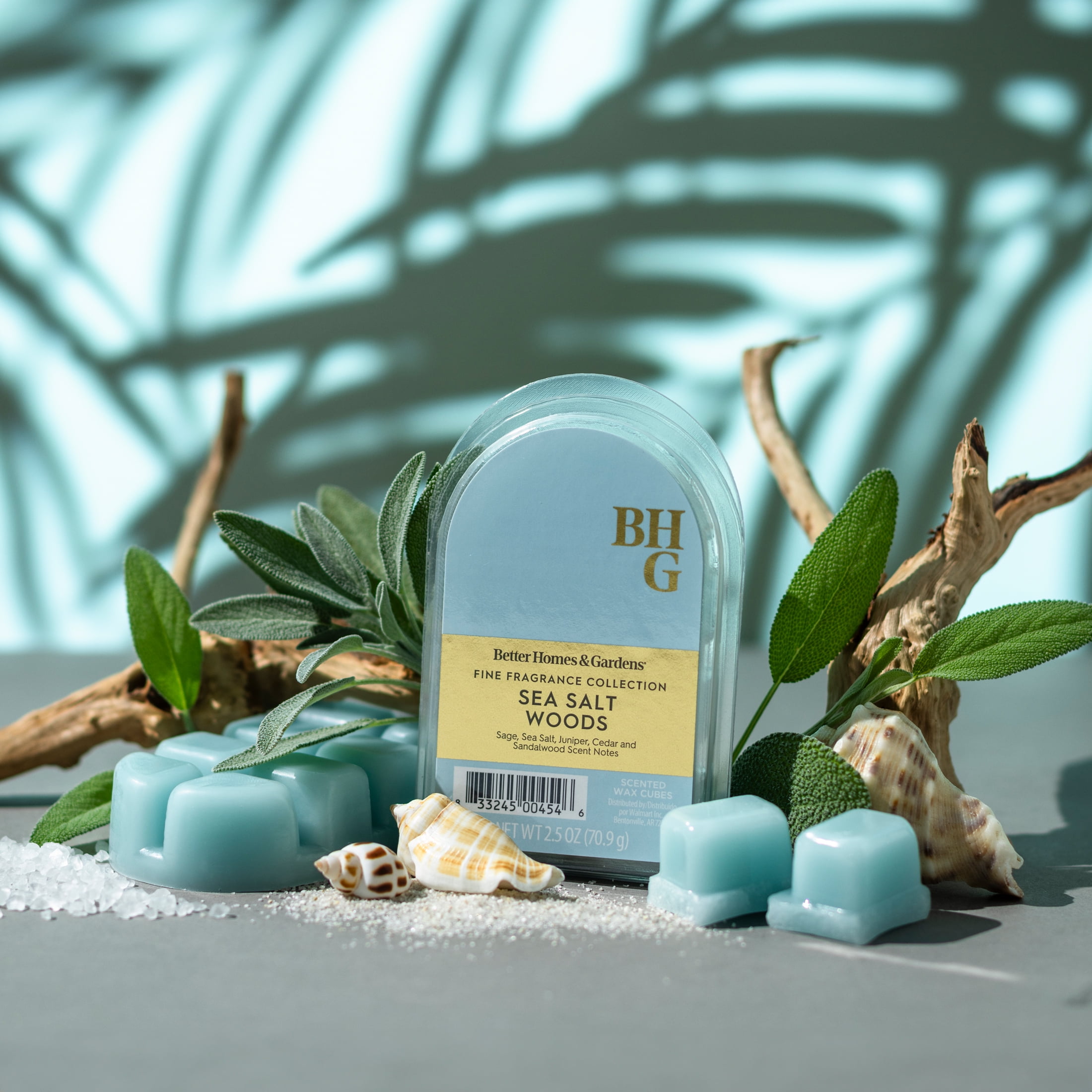 Better Homes & Gardens Fine Fragrance Collection, Sea Salt Woods Scented Wax Melts, 2.5oz
