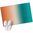thumbnail image 2 of Gradient Green Orange Washable Small Entryway Area Rugs 2'x3', Modern Abstract Minimalist Teal Brown Ocean Beach Low Pile Throw Rug Non-Slip Sturdy Edge Binding Carpet for Front Door Floor Room Entry, 2 of 9