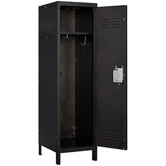 STANI Metal Locker, Metal Cabinet for Home Office, Metal Storage Locker with Doors and Shelves, Lockable File Cabinet Organizer Coat for Gym, School, Office